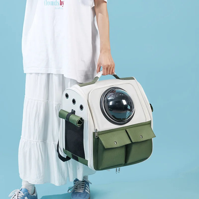 Cat Space Capsule Portable Large-Capacity Pet Hand Bag Double-Shoulder Backpack Breathable Special Outdoor Bag for Dogs