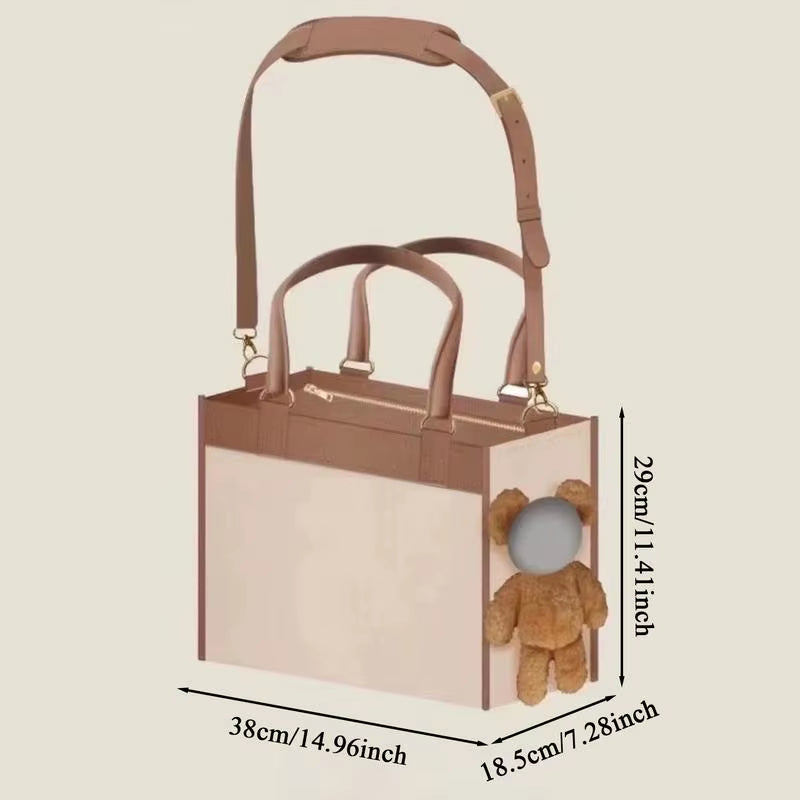 Dog Carry Bag PU Leather Dog Carriers Multifunctional Outdoor Cat Bags Puppy Breathable Carrying Pouch for Bunny