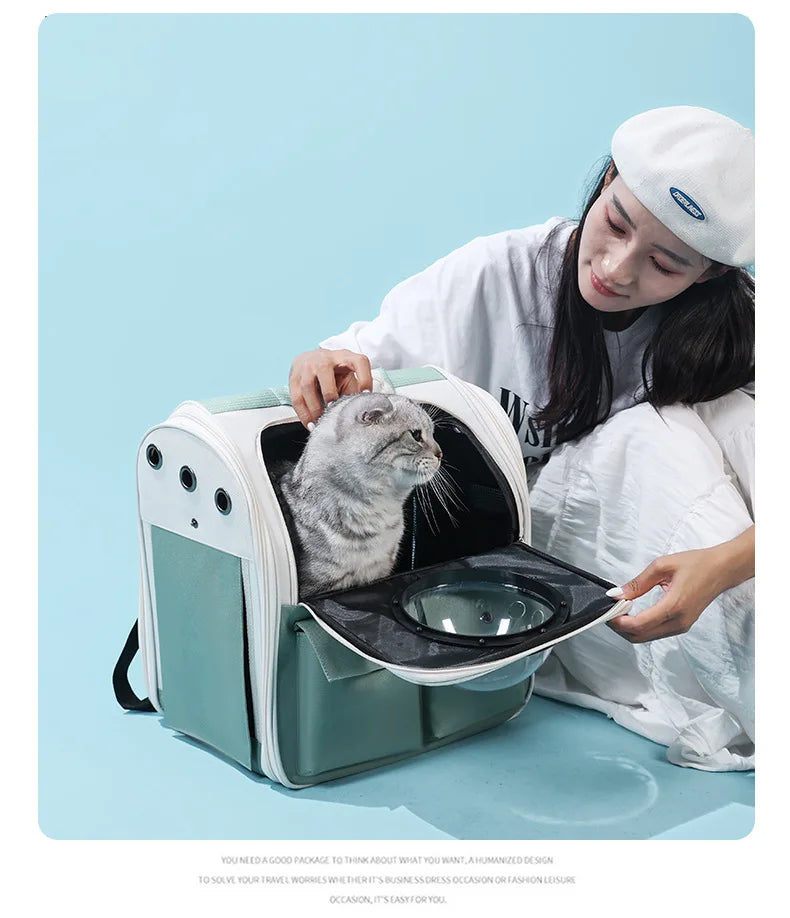Cat Space Capsule Portable Large-Capacity Pet Hand Bag Double-Shoulder Backpack Breathable Special Outdoor Bag for Dogs