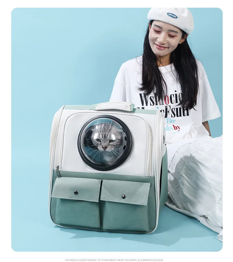 Cat Space Capsule Portable Large-Capacity Pet Hand Bag Double-Shoulder Backpack Breathable Special Outdoor Bag for Dogs