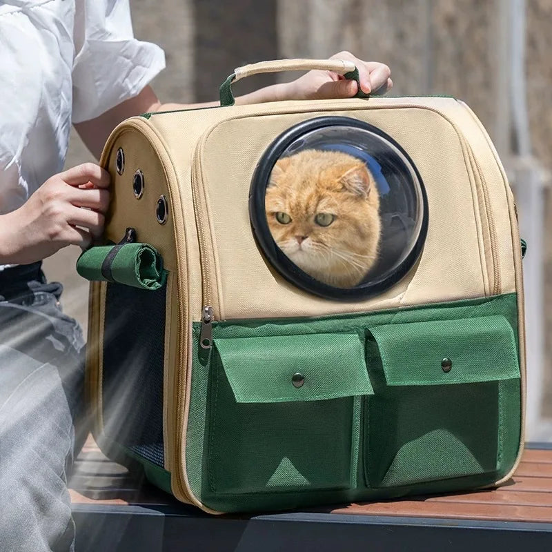 Cat Space Capsule Portable Large-Capacity Pet Hand Bag Double-Shoulder Backpack Breathable Special Outdoor Bag for Dogs
