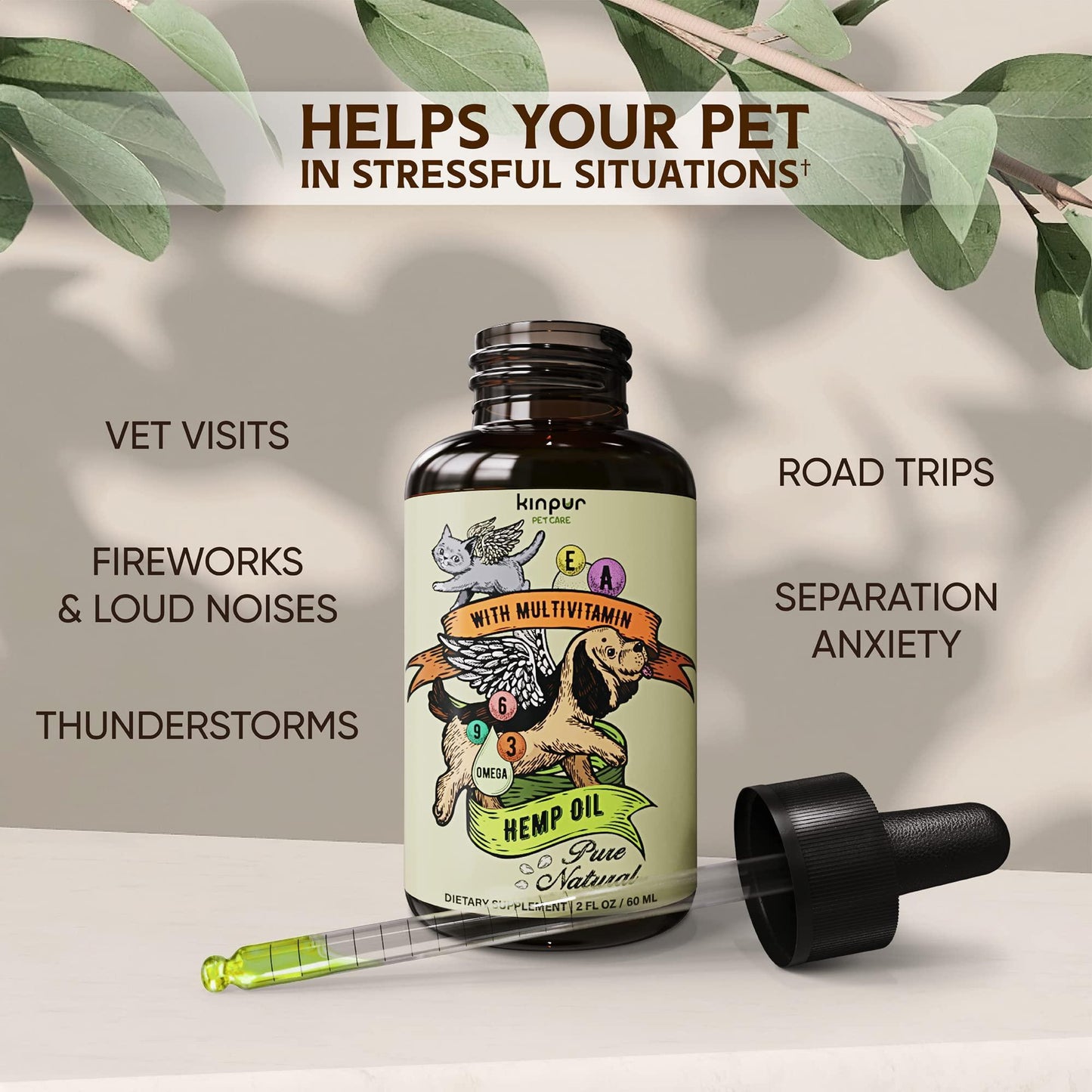 Jet Set Pet Shop Calming Hemp Oil – Daily Drops for Chill Pets & Glossy Coats