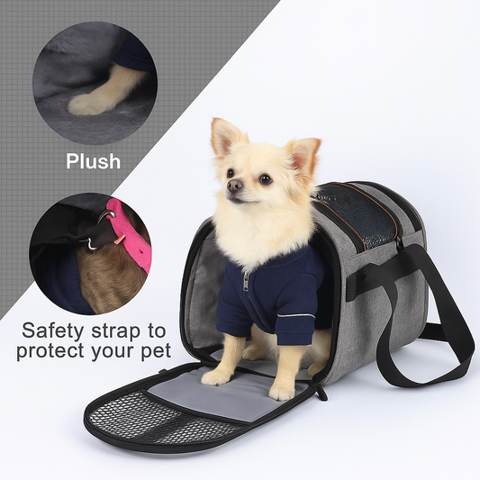 Jet Set Pet Shop Foldable Travel Carrier – Plush, Portable & Airline-Friendly